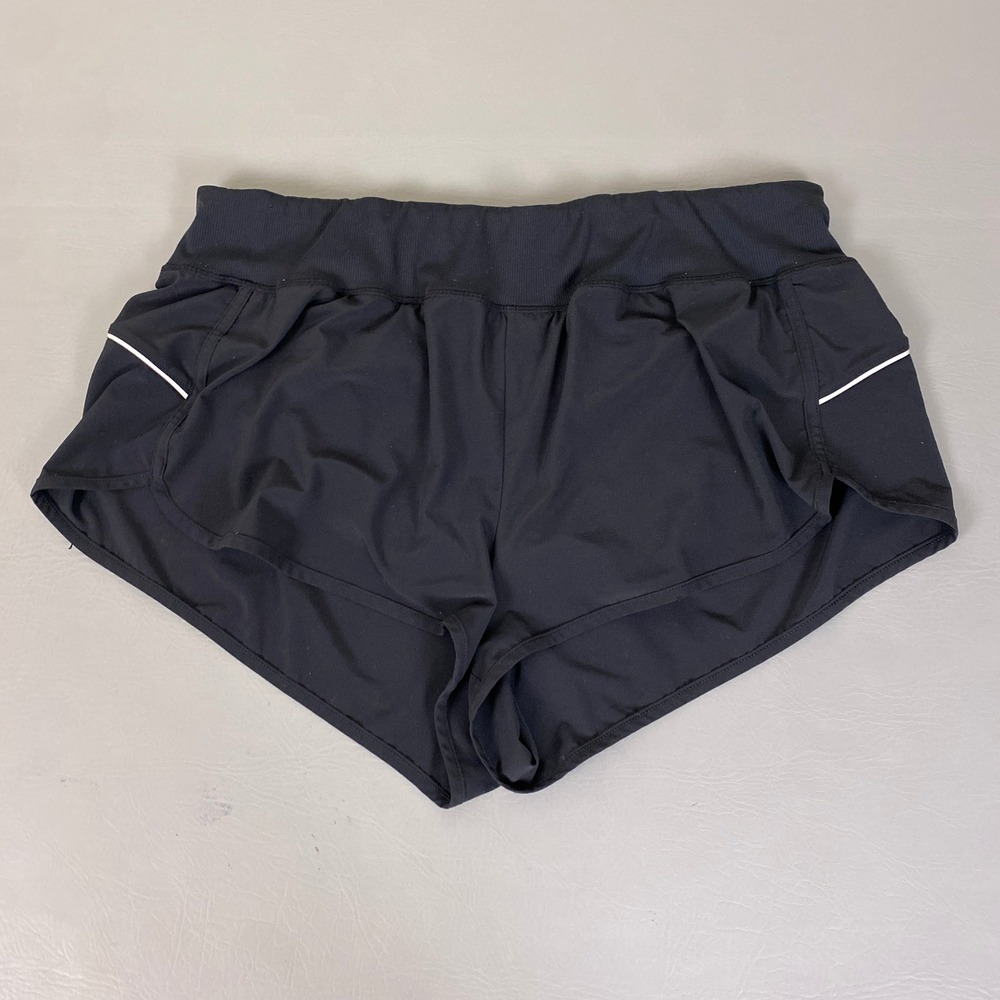 Z by Zella Running Shorts Womens XXL Black Athletic Reflective Trim Ribbed Waist
